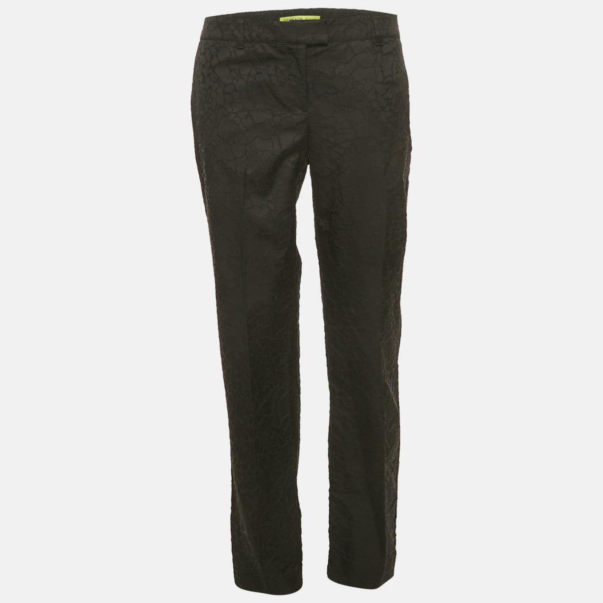 Versace Jeans Black Jacquard Cotton Blend Trousers