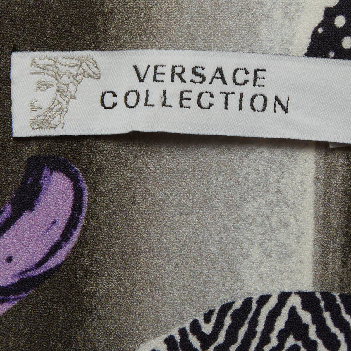 Versace Collection Multicolour Abstract Print Stretch Crepe Pencil Skirt