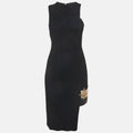 Versus Versace Black Crepe Sleeveless Fitted Dress