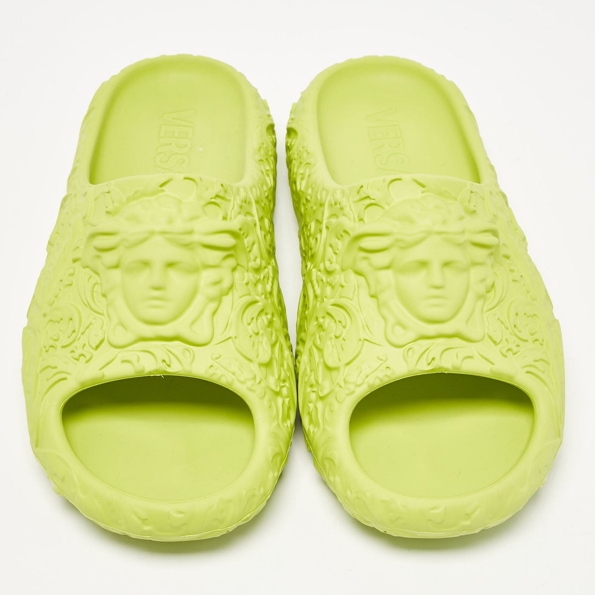 Versace Green Rubber Mules