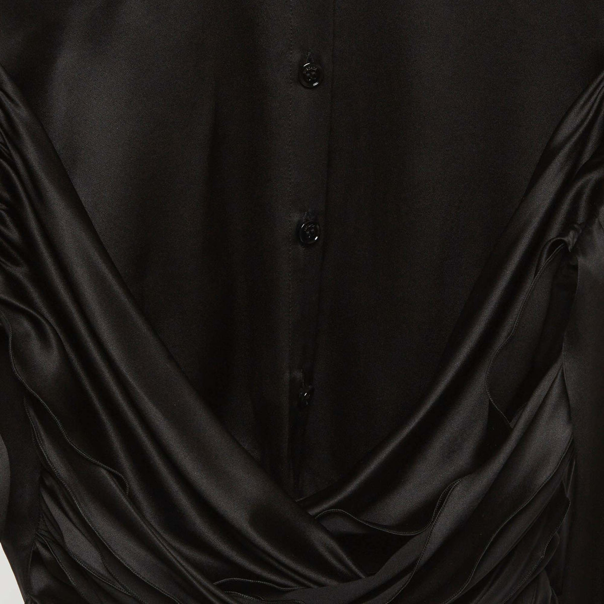 Versace Black Stretch Silk Crop Shirt
