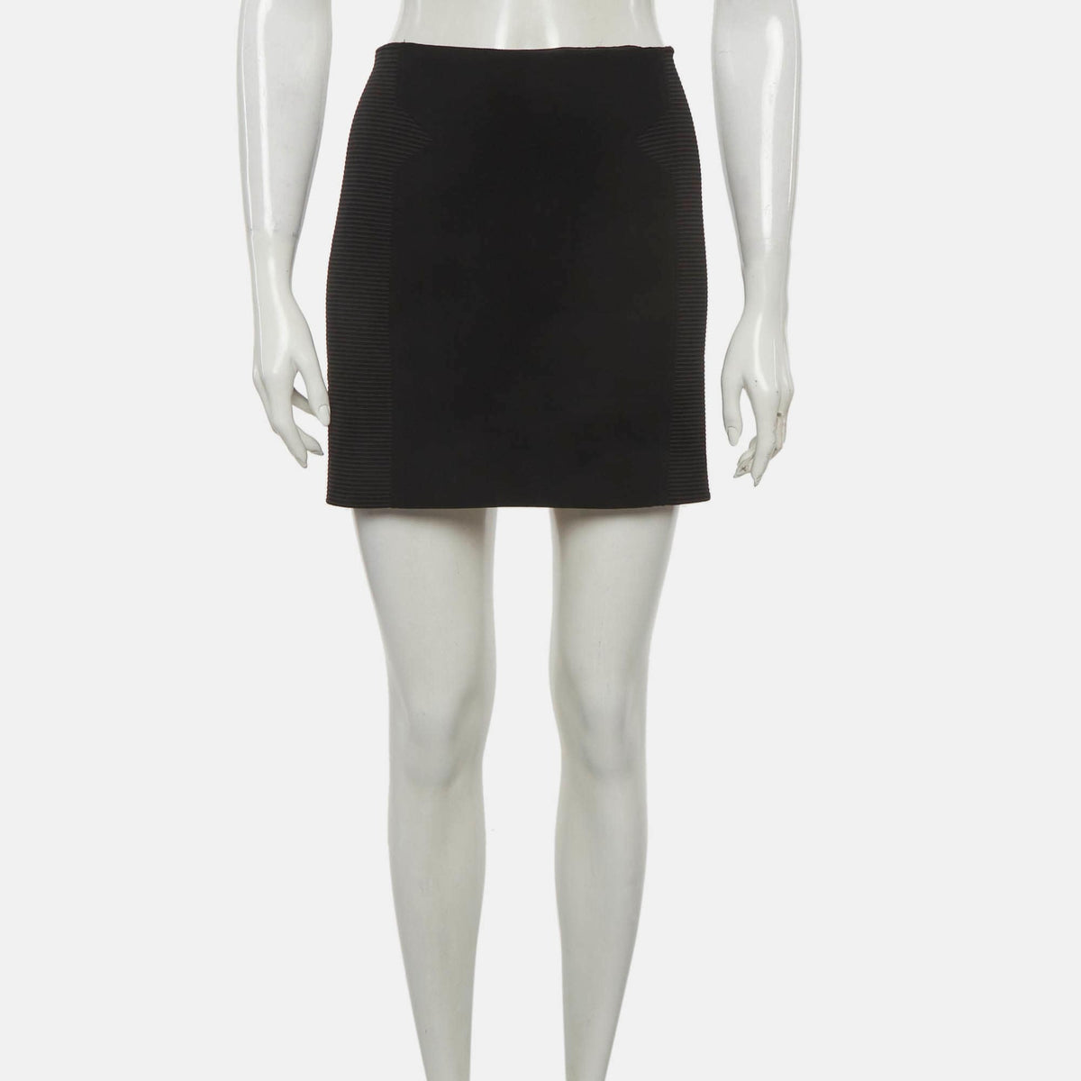 Versace Black Silk Blend Ribbed Paneled Mini Skirt