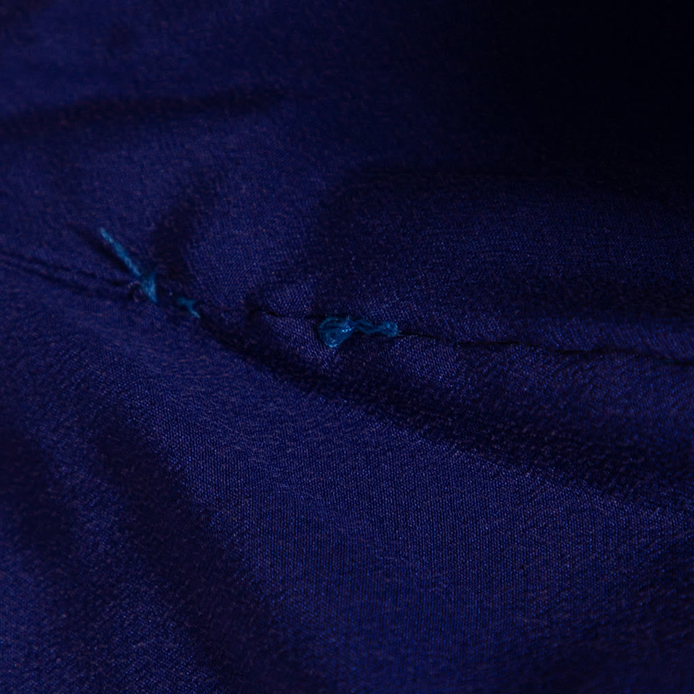 Versace Blue Crepe Embellished Detail Strapless Mini Dress