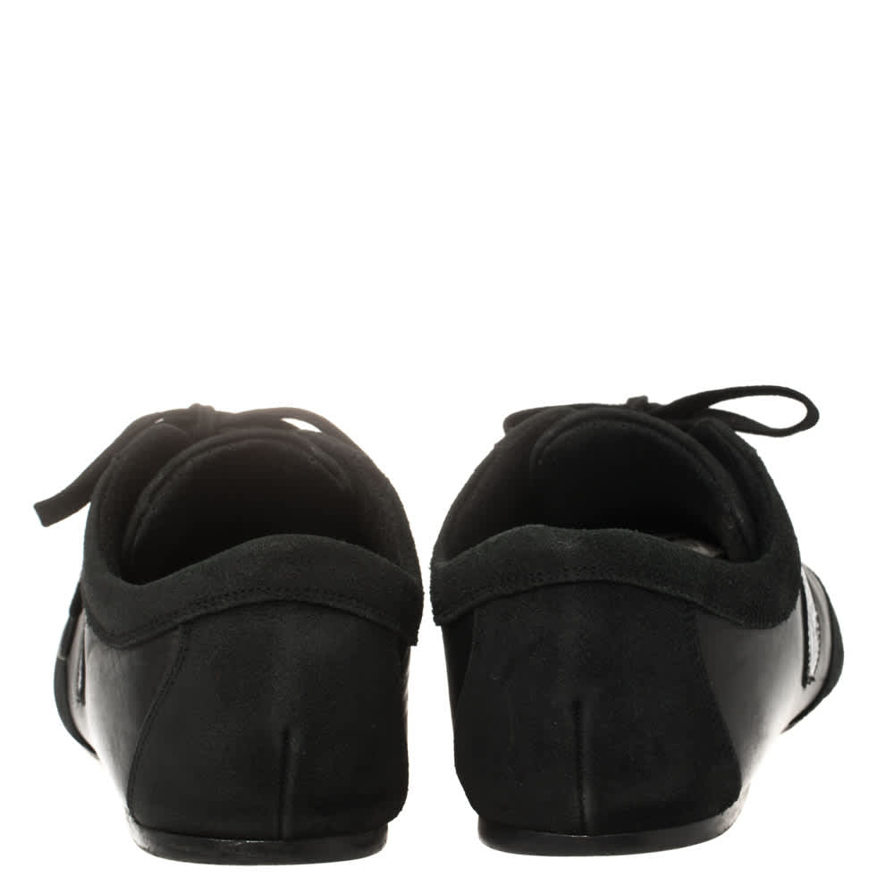 Versace Black Suede And Soft Leather Medusa Lace Up Sneakers