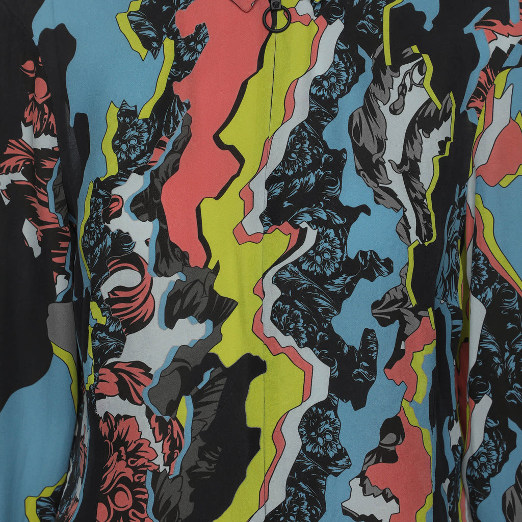 Versace Multicolor Silk Long Sleeve Shirt