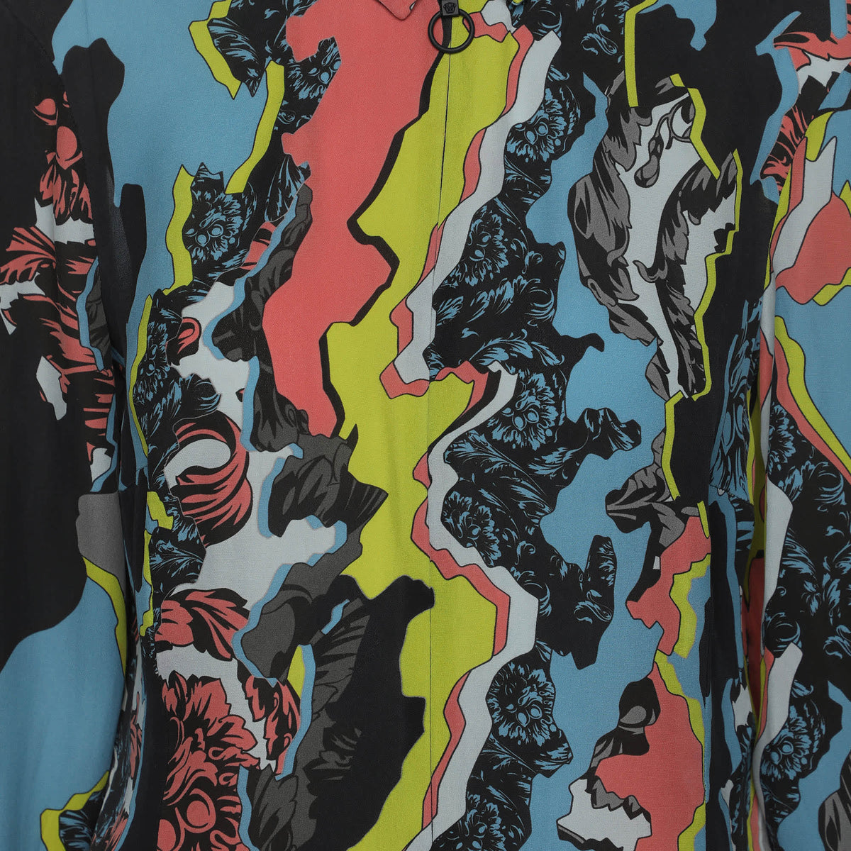Versace Multicolor Silk Long Sleeve Shirt