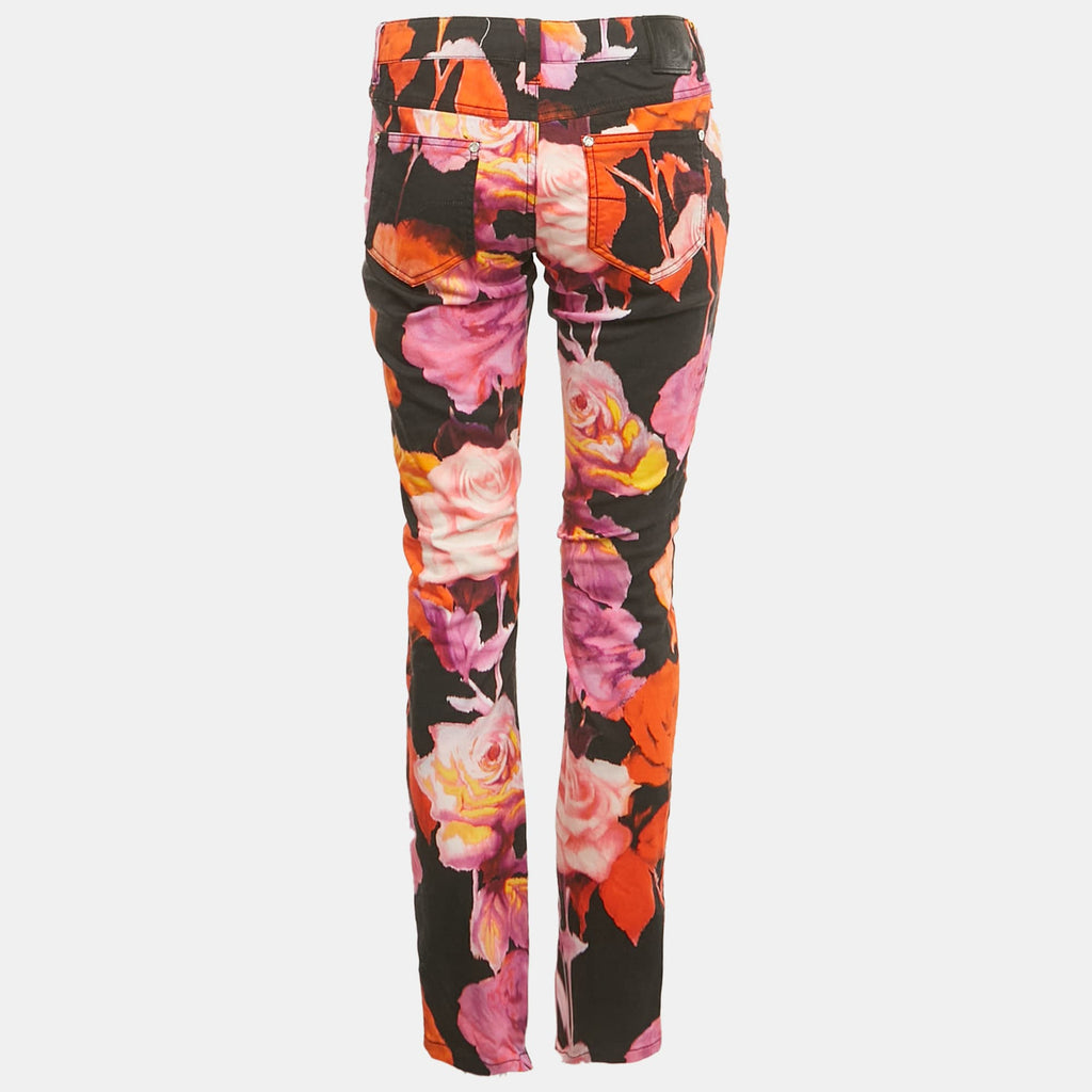 Versus Versace Multicolor Floral Print Cotton Skinny Jeans L/waist