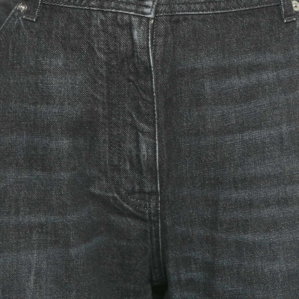Versace Dark Grey Denim Wide Leg Jeans M Waist