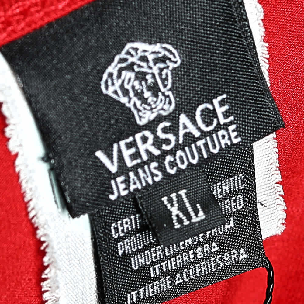 Versace Jeans Couture Red Cotton Knit Logo T-Shirt