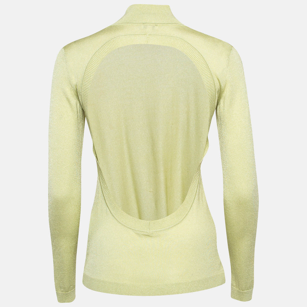 Versace Jeans Couture Lime Green Knit Back Open Sweatshirt