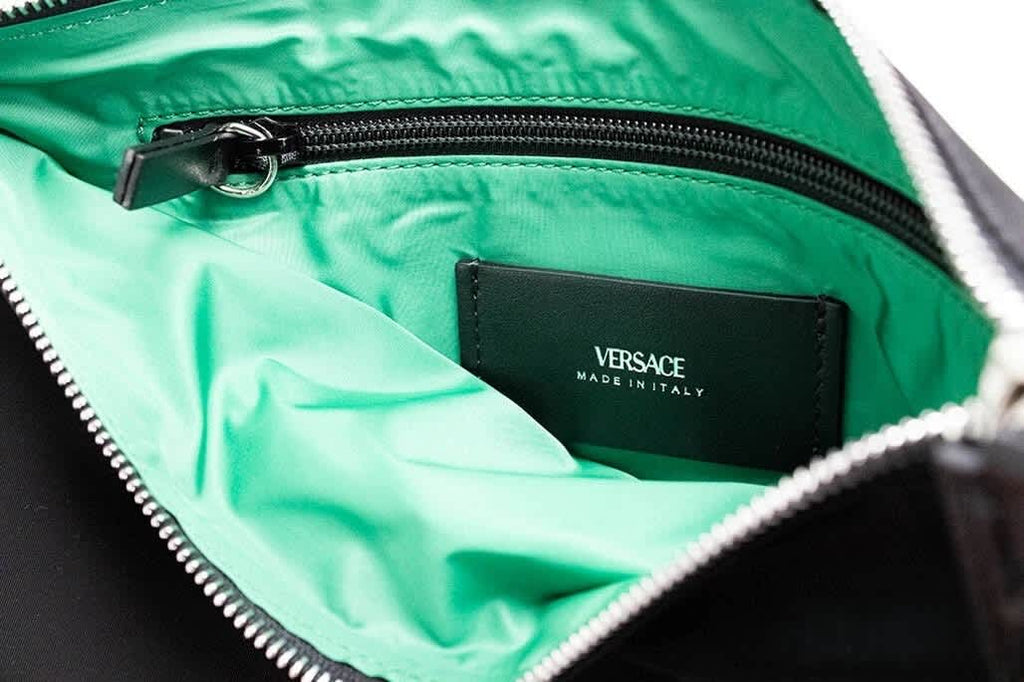 Versace Versace Large Nylon Fabric Medusa Convertible Pouch Clutch Wristlet Women's Bag