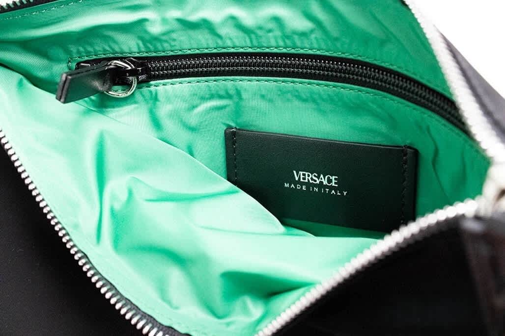 Versace Versace Large Nylon Fabric Medusa Convertible Pouch Clutch Wristlet Women's Bag