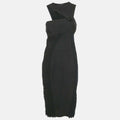 Versace Black Crepe Lace Detail Maxi Dress