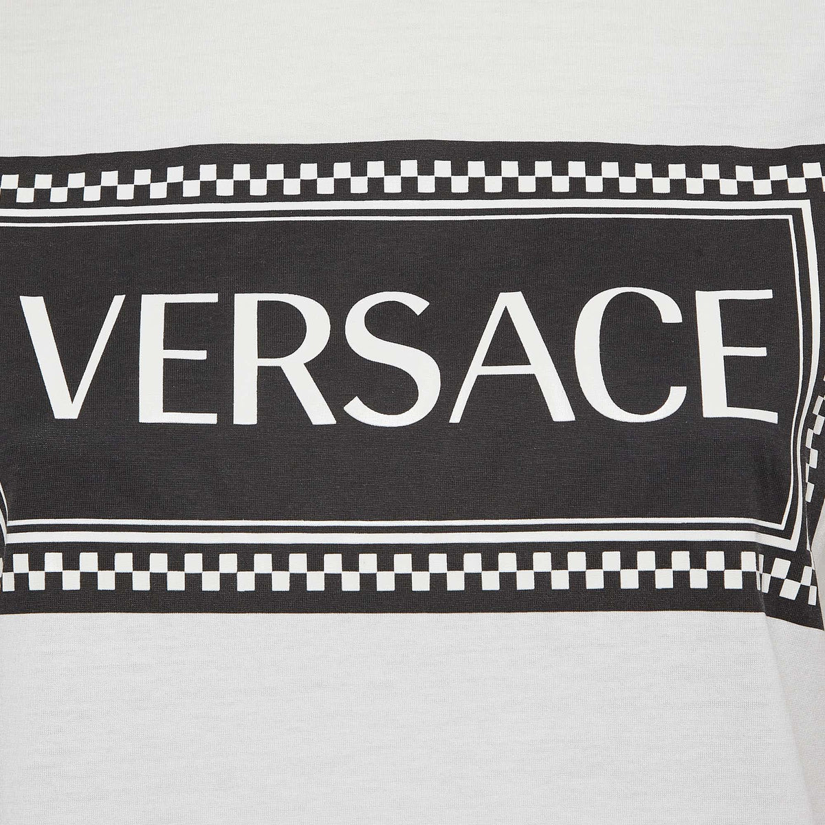 Versace White Logo Print Cotton T-Shirt