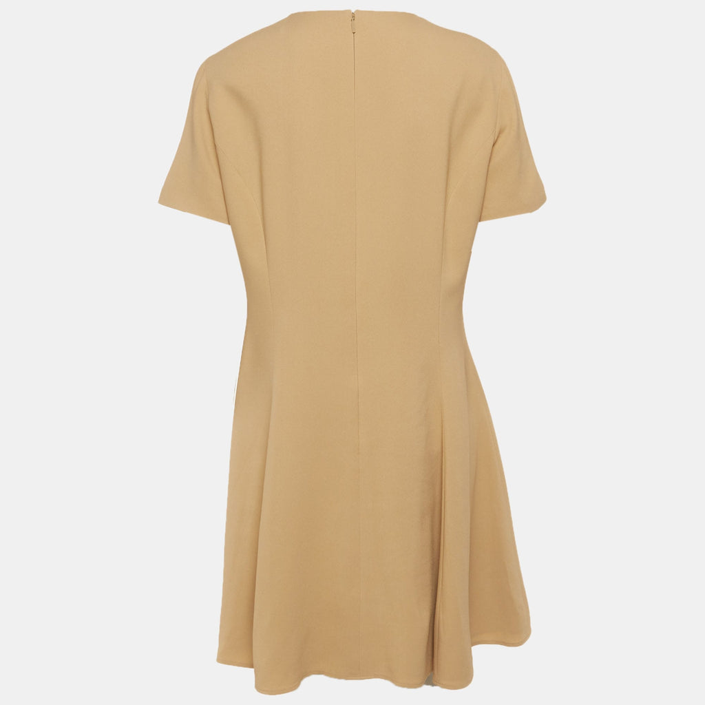 Versace Beige Crepe Medusa 95' Mini Dress