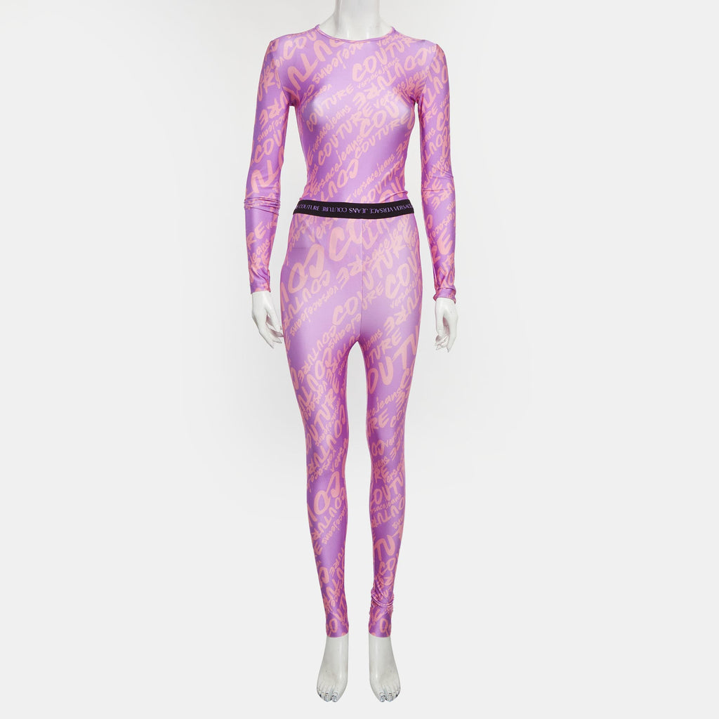 Versace Jeans Couture Purple Printed Jersey Set
