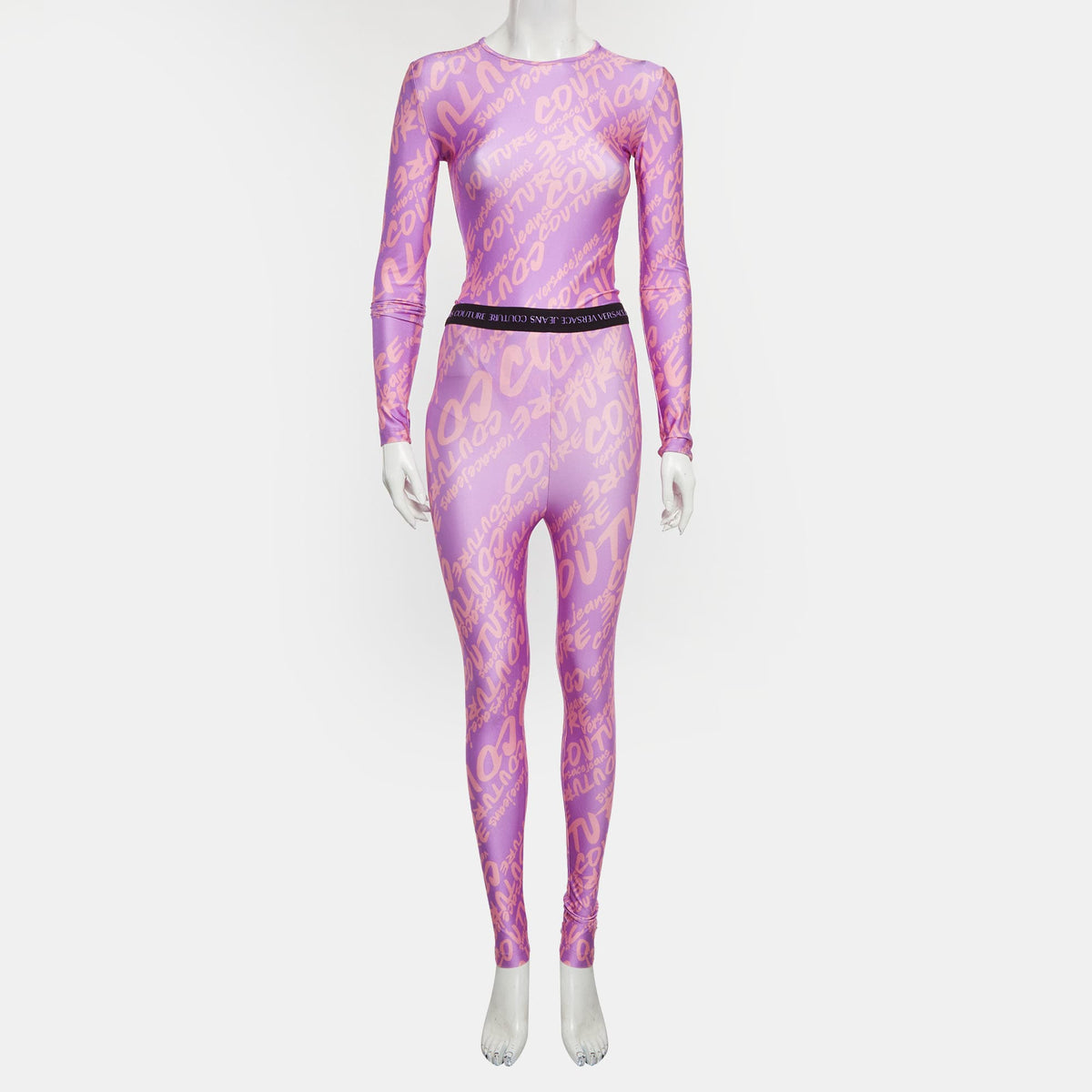 Versace Jeans Couture Purple Printed Jersey Set