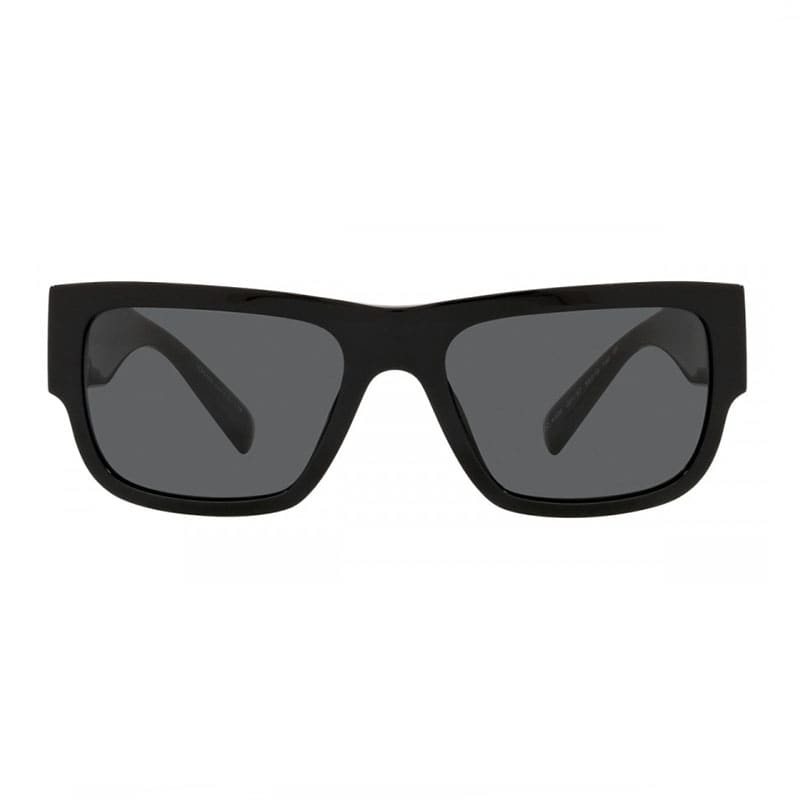 Versace Sunglasses Rectangle Full Rim, Black Frame And Dark Grey Lens Ve4406Gb1/87