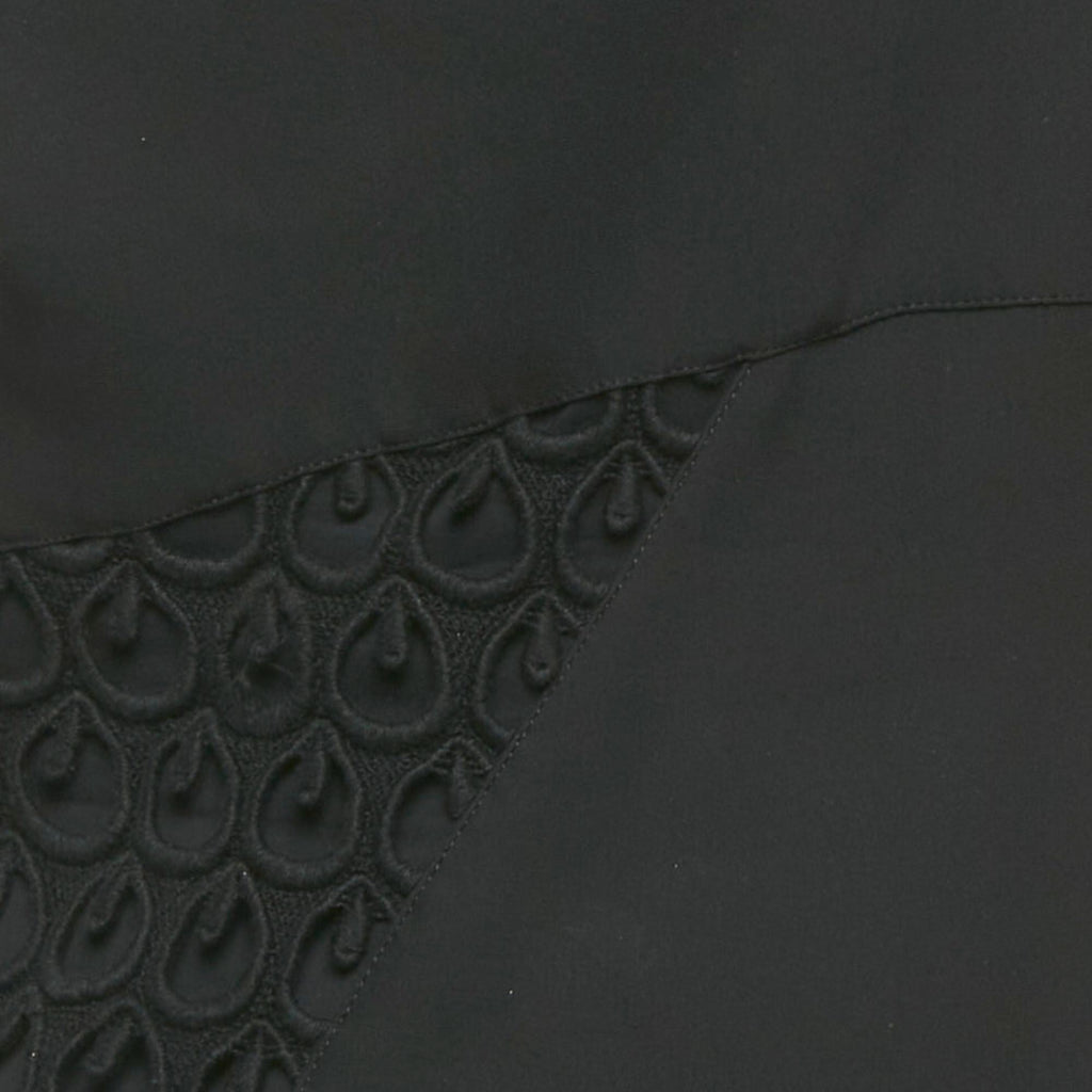Versace Black Crepe Lace Detail Maxi Dress