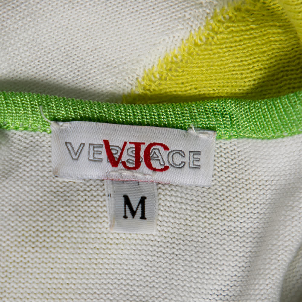 Versace Jeans Couture Multicolor Stripe Cap Sleeves Top