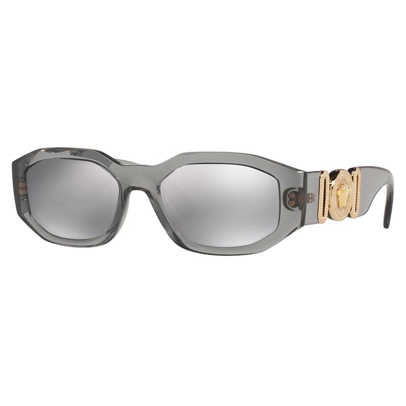 Versace Sunglasses Oval Full Rim, Red Frame And Dark Grey Lens Ve4361533087