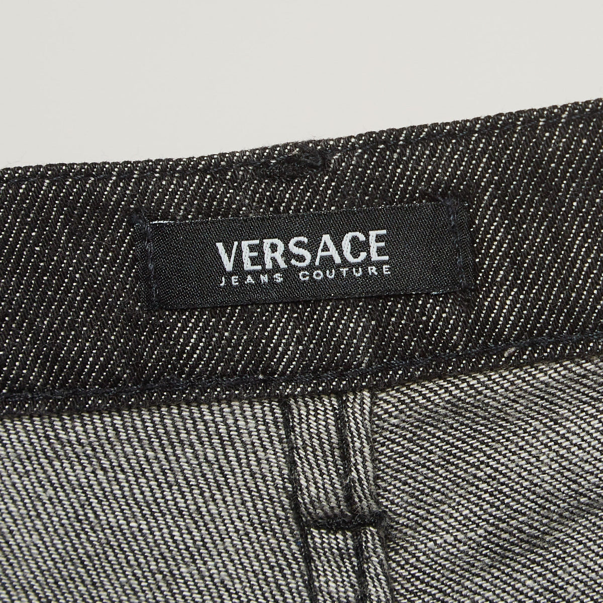 Versace Jeans Couture Black Embroidered Denim Jeans M Waist
