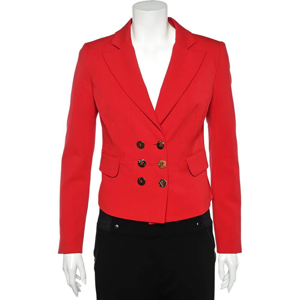Versace Collection Red Double Breasted Blazer