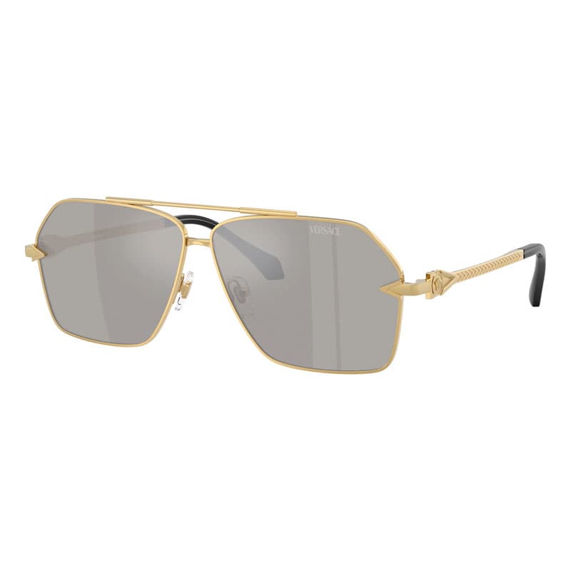 Versace Sunglasses Aviator Full Rim, Gold Frame And Dark Grey Lens Ve2284100287