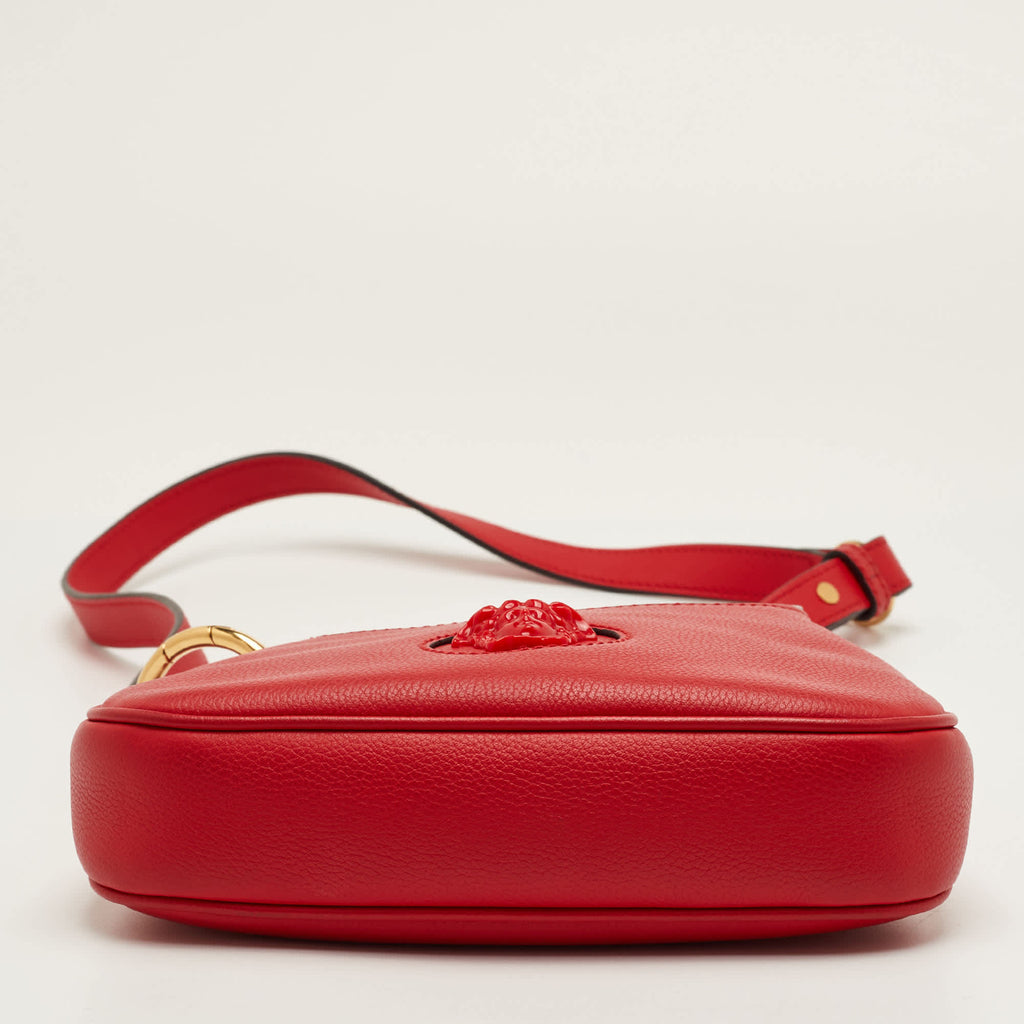 Versace Medusa Red Leather Crossbody Bag