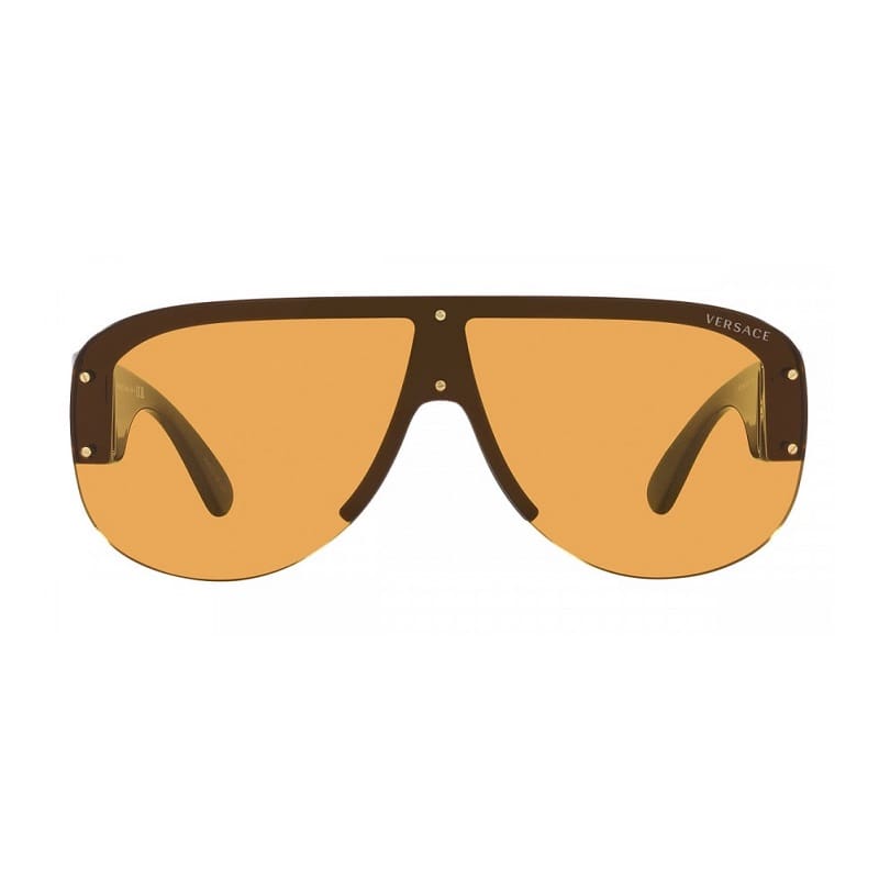Versace Sunglasses Aviator Semi Rim, Black Frame And Dark Grey Lens Ve4391Gb1/87