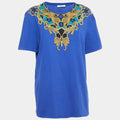 Versace Collection Blue Printed Cotton T-Shirt
