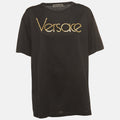 Versace Tribute Black Logo Cotton T-Shirt