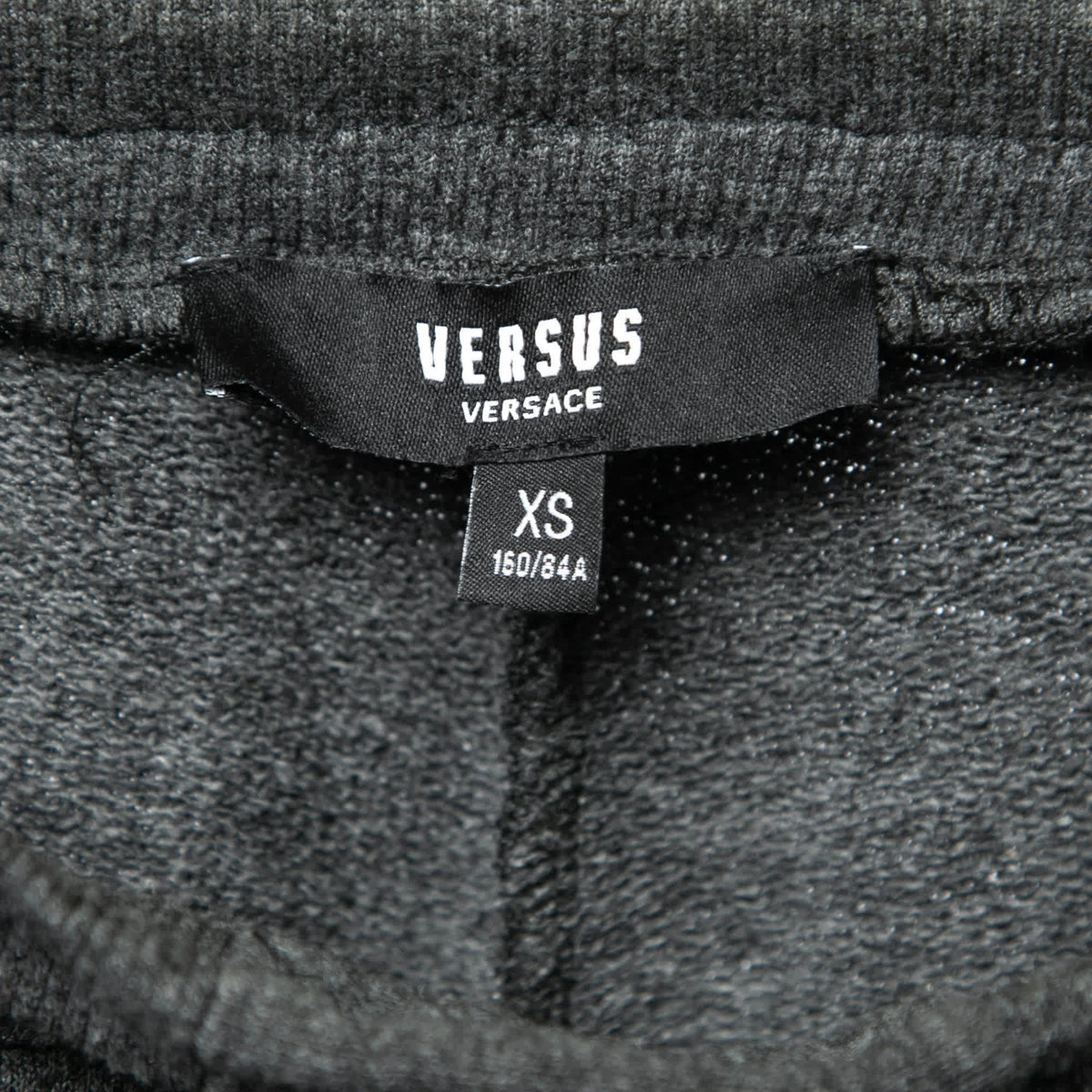 Versus Versace Grey Cotton Zip Detail Logo Tape Trimmed Joggers