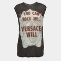 Versace Black Printed Jersey Loose Fit Tank Top