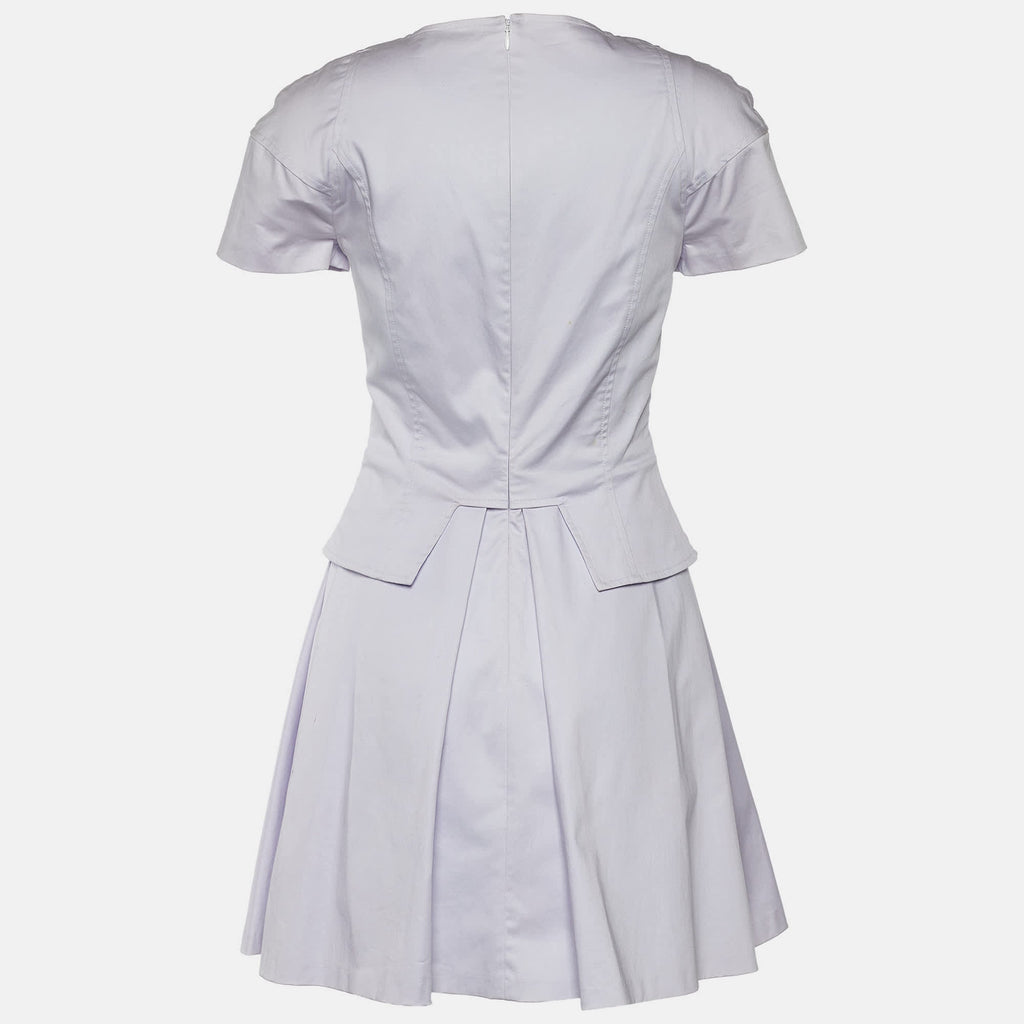 Versus Versace Pale Lilac Cotton Pleated Dress