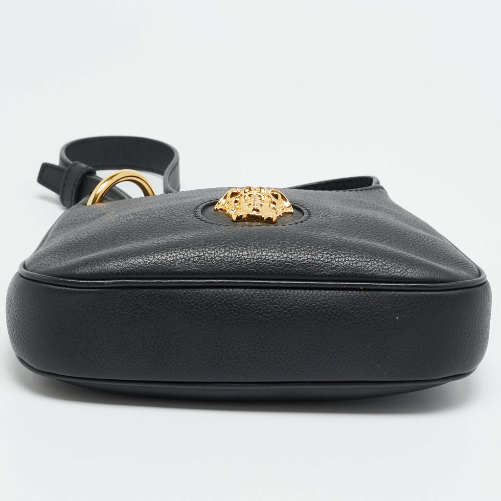 Versace La Medusa Mini Black Leather Hobo