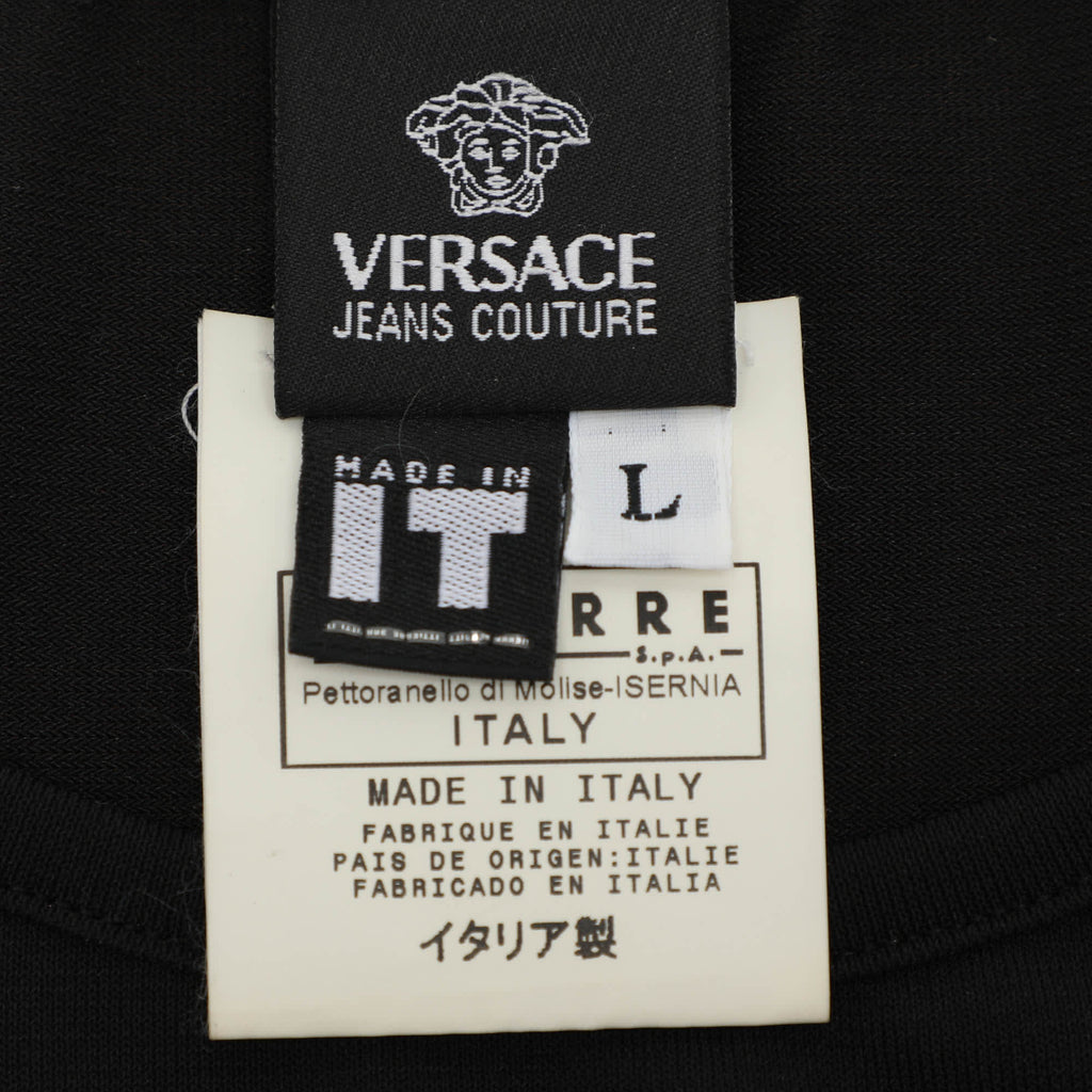 Versace Jeans Couture Vintage Black Logo Embroidered Jersey Sleeveless Top