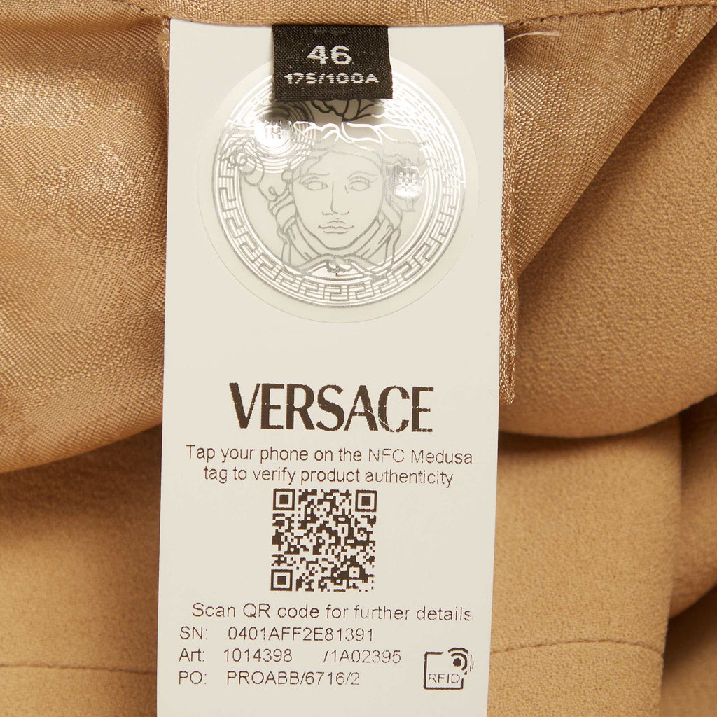 Versace Beige Crepe Medusa 95' Mini Dress