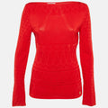 Versace Collection Red Geometric Pattern Knit Jumper