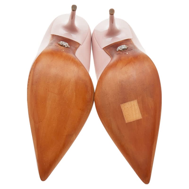 Versace Pink Leather Pointed Toe Pumps