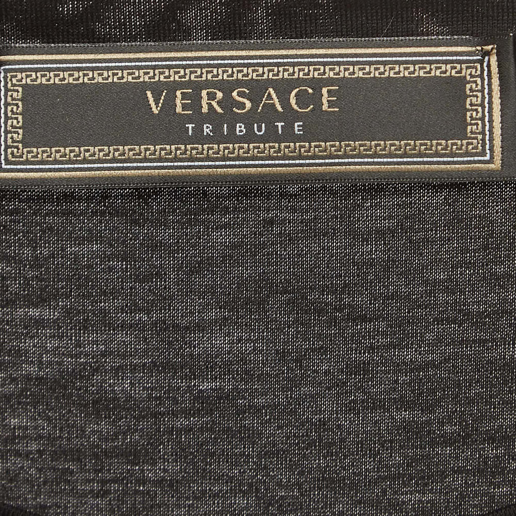 Versace Tribute Black Logo Cotton T-Shirt