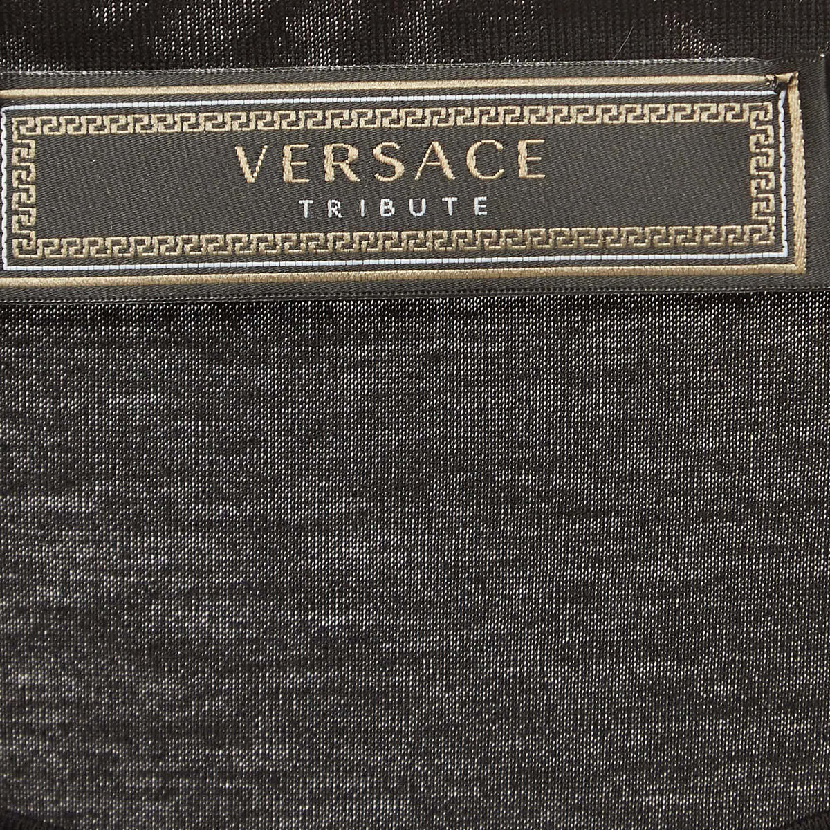 Versace Tribute Black Logo Cotton T-Shirt